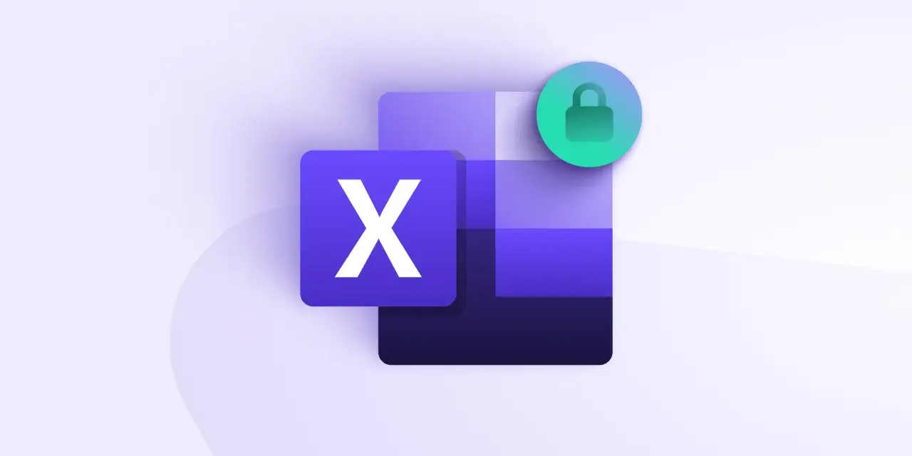 Excel-Symbol mit einem Vorhängeschloss-Symbol, das Sicherheit und eine excel sicherungskopie symbolisiert.