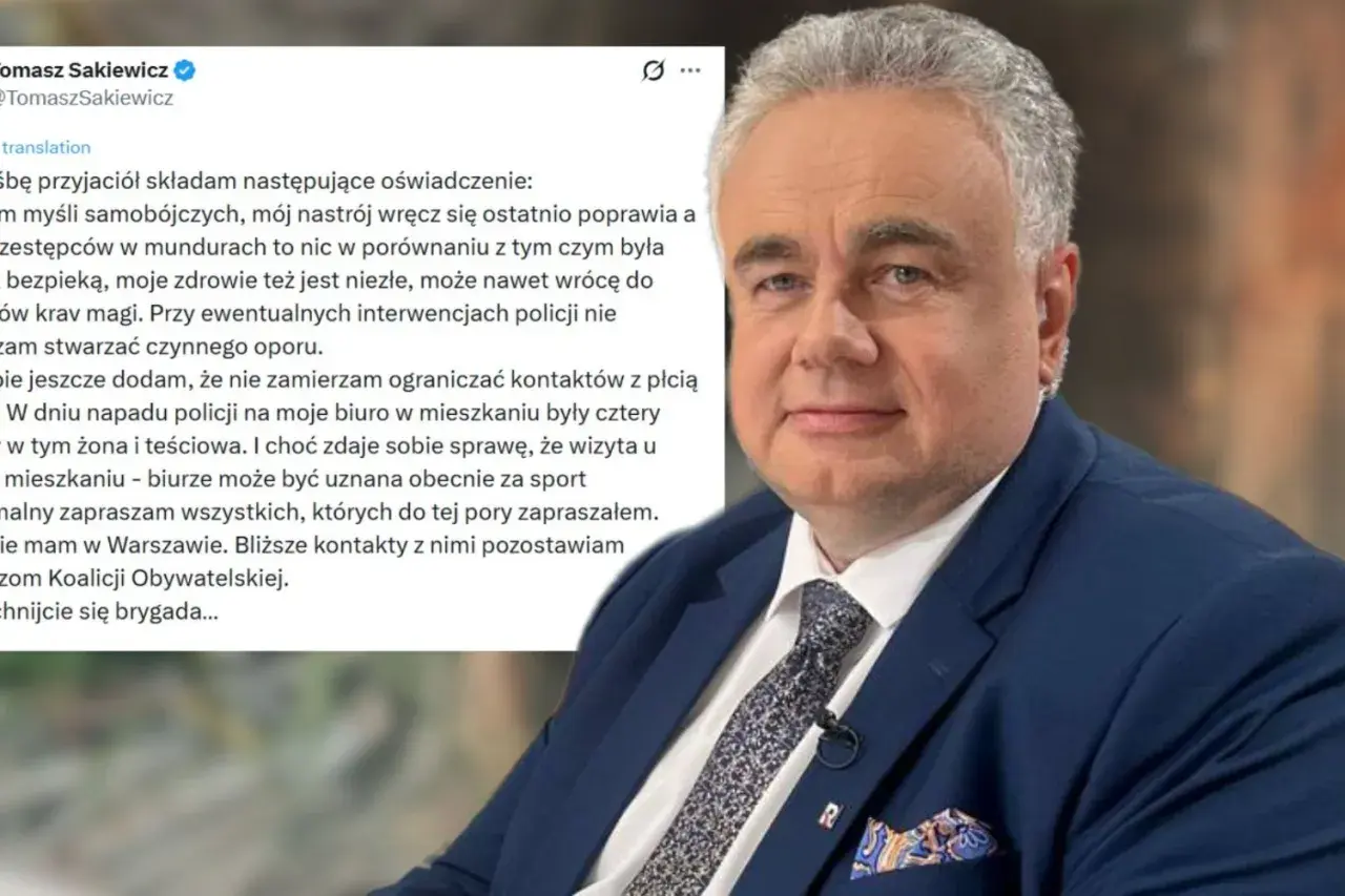 Tomasz Sakiewicz oświadcza, że jego stan psychiczny się poprawia, a problemy zdrowotne, w tym choroba, nie są niczym w porównaniu z tym, co przeżył.
