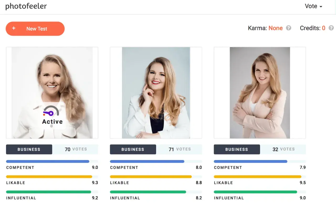 Trzy kobiety w biznesowych strojach, oceniane pod kątem profilowego na Messenger.