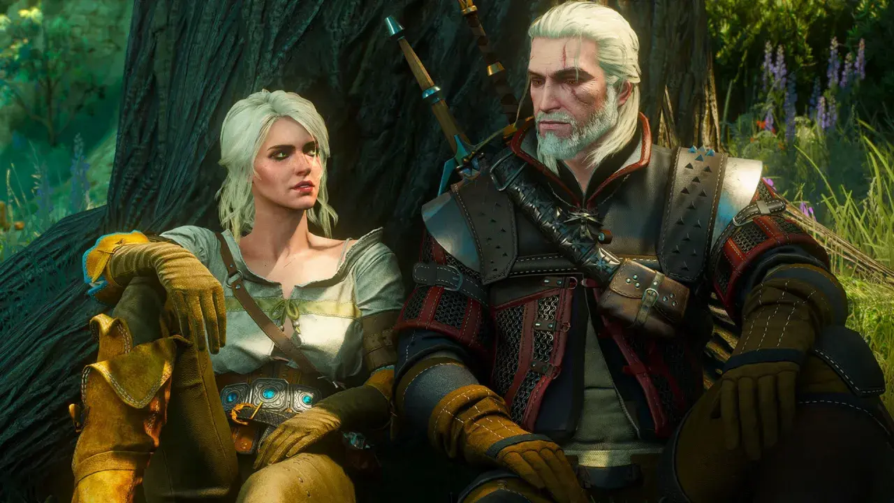 Geralt i Ciri odpoczywają pod drzewem. Czy to scena z Wiedźmin 3 nowy dodatek?