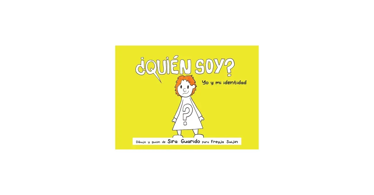 Un niño con un signo de interrogación en su vestido se pregunta "¿Quién soy?". Entre ser y no ser, yo soy, explorando mi identidad.