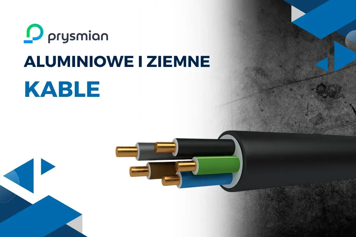 Aluminiowe i ziemne kable Prysmian, z widocznymi żyłami w różnych kolorach, gotowe do podłączenia.
