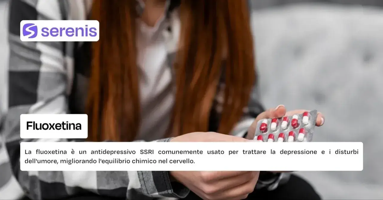 Donna tiene blister di capsule rosse e bianche. La fluoxetina, nome commerciale di un antidepressivo, aiuta a trattare depressione e disturbi dell'umore.