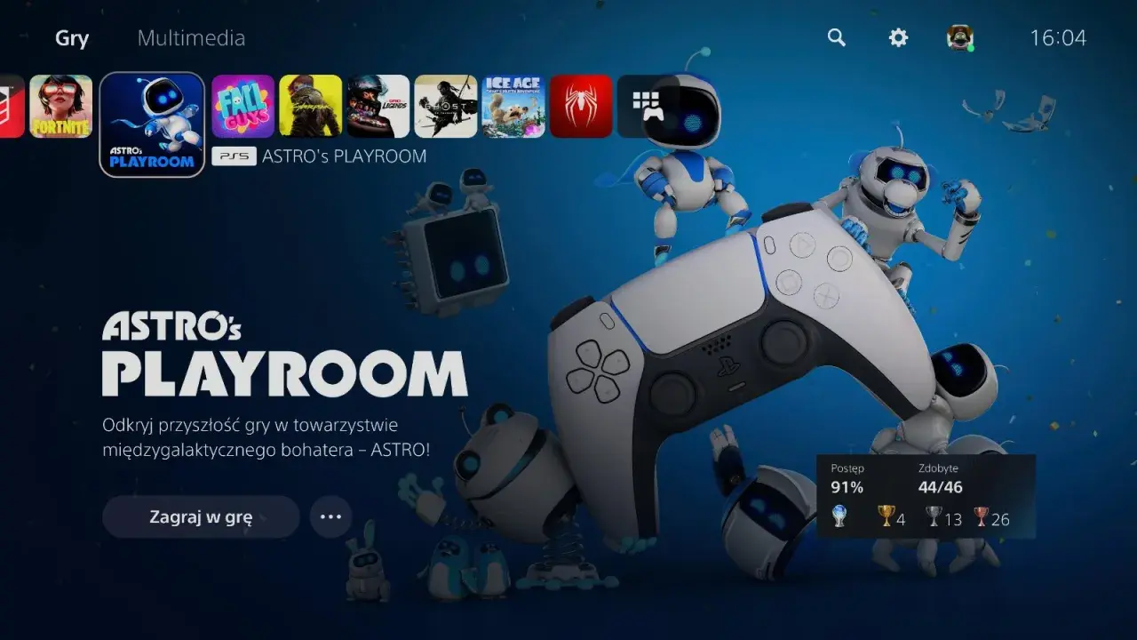 Astro z Astro's Playroom na tle konsoli PS5. Odkryj przyszłość gry z międzygalaktycznym bohaterem!