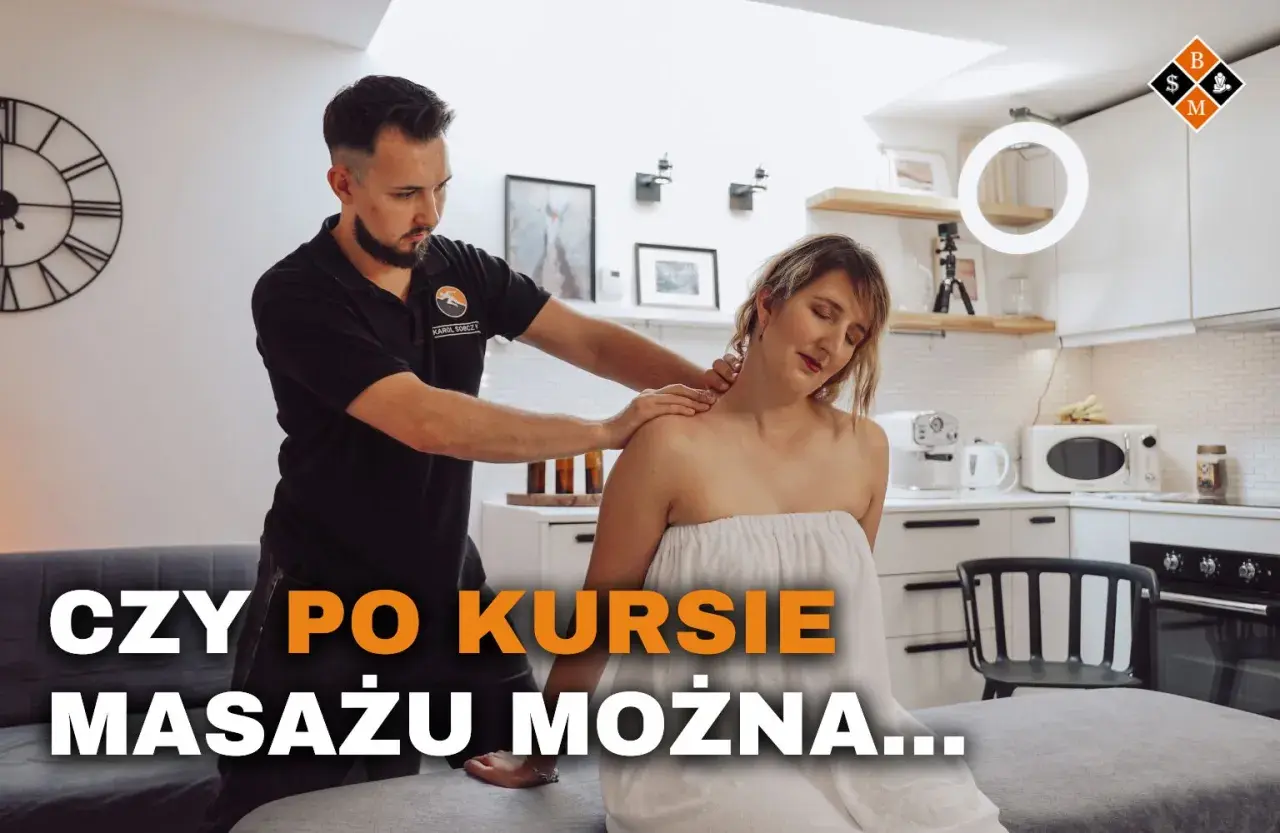 Mężczyzna wykonuje masaż karku kobiecie. Czy po kursie masażu można pracować jako masażysta? Dowiedz się więcej!