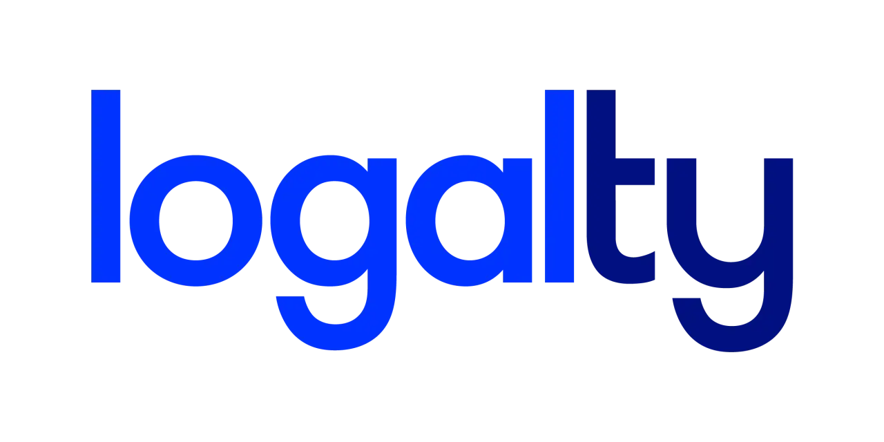 Logalty que es: el logo de la empresa Logalty en letras azules sobre fondo blanco.