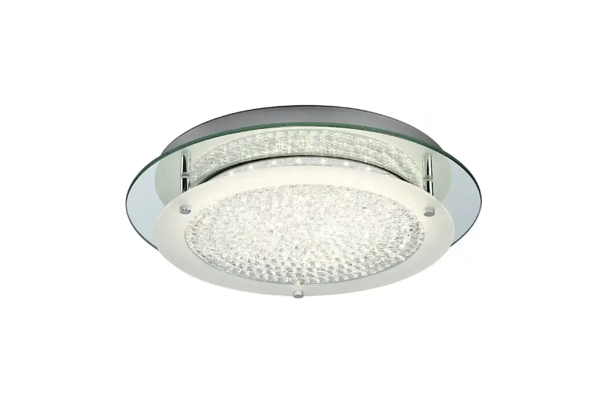 Elegante plafon cristal con luces LED, diseño moderno y brillante que ilumina cualquier espacio.