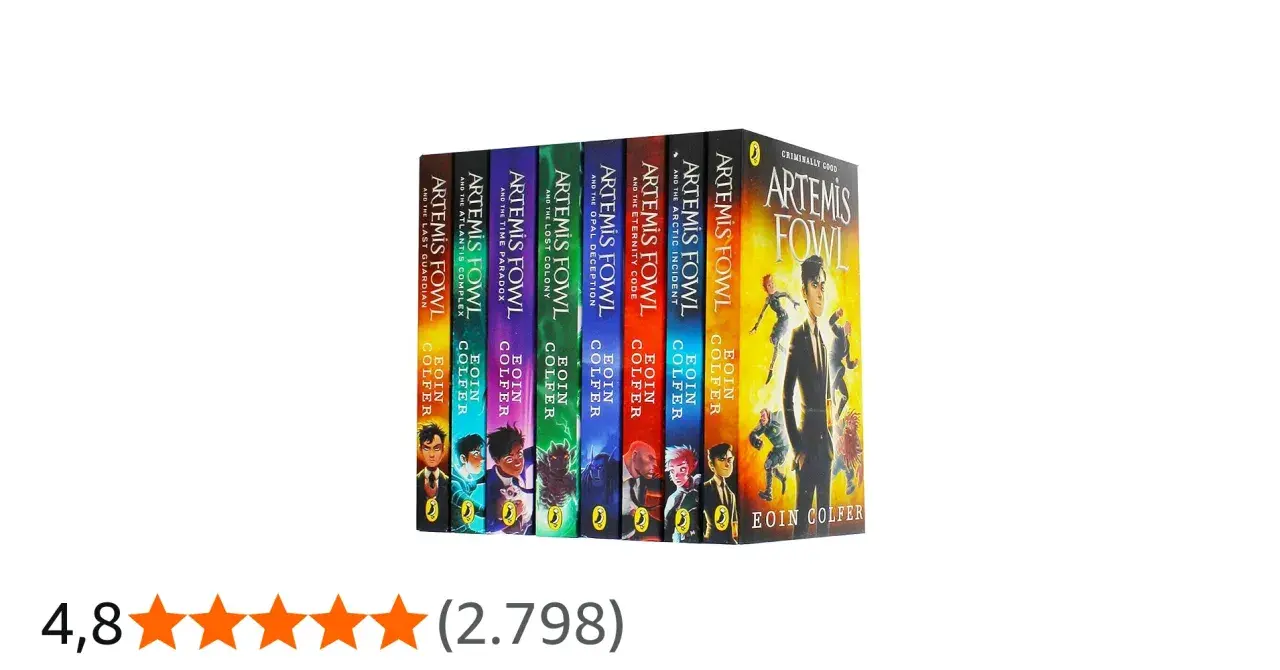 Die komplette Artemis Fowl Reihenfolge von Eoin Colfer, eine bunte Buchreihe mit fantastischen Abenteuern.