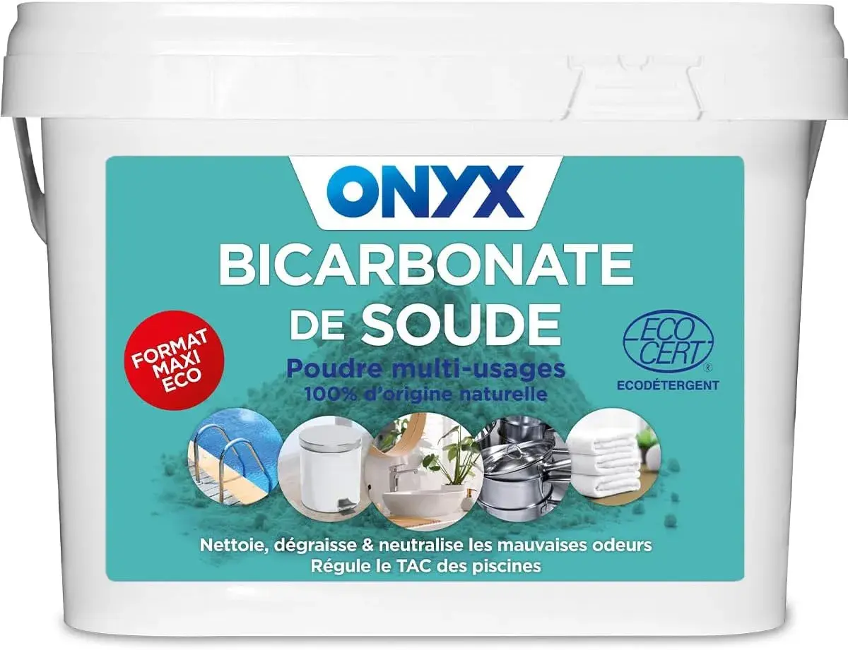 Seau de bicarbonate de soude ONYX, idéal pour le nettoyage et la neutralisation des odeurs, parfait pour le bicarbonate de soude wc camping-car.
