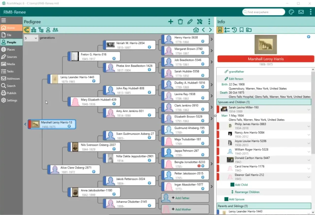 Arbre généalogique RootsMagic 8, idéal pour découvrir votre histoire familiale. Ce logiciel gratuit familysearch gratuit vous aide à retracer vos ancêtres.