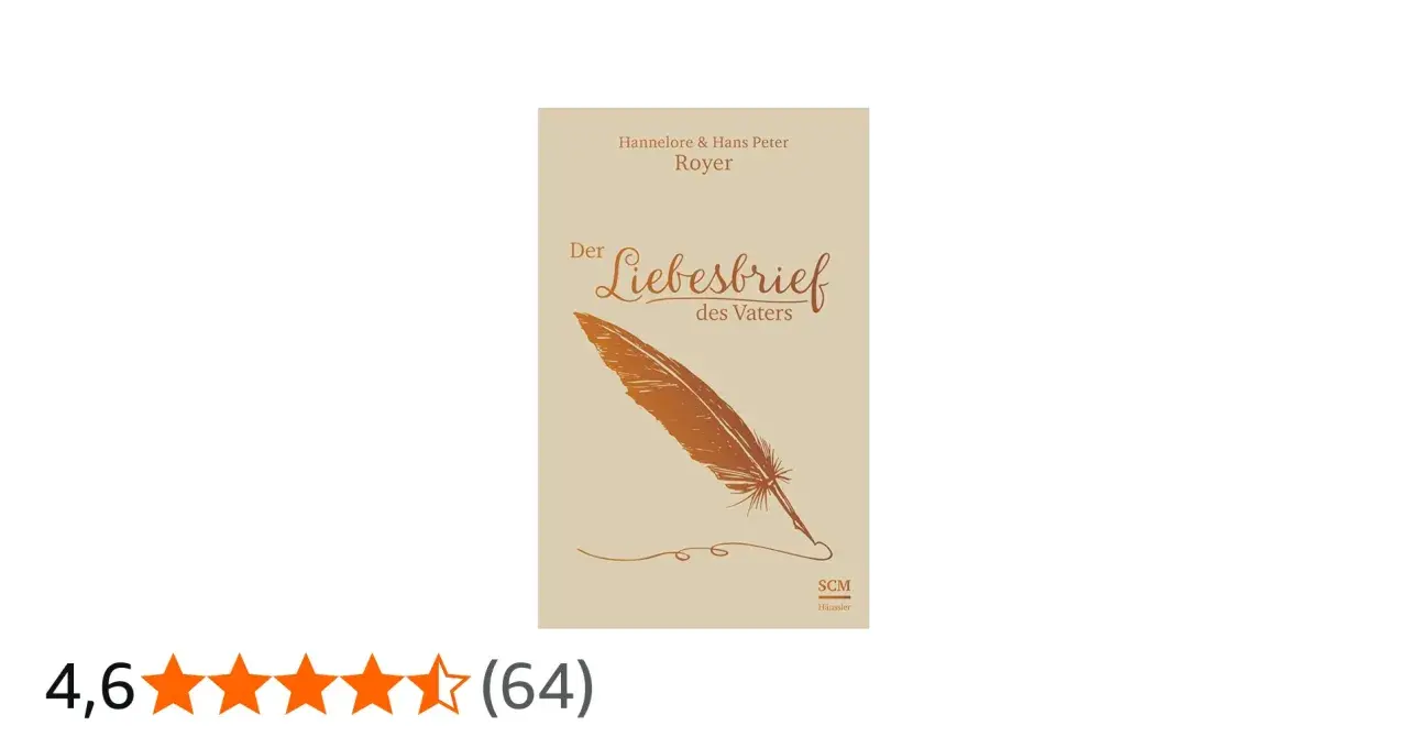 Ein Buchcover mit dem Titel "Der Liebesbrief des Vaters", das eine Feder zeigt, die auf einem hellbraunen Hintergrund geschrieben wird.