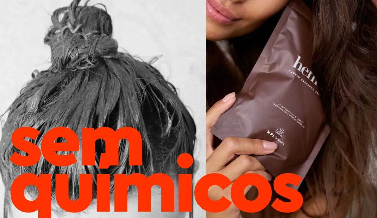 Cabello con henna, sin químicos. Un paquete de coloración natural para el cabello.