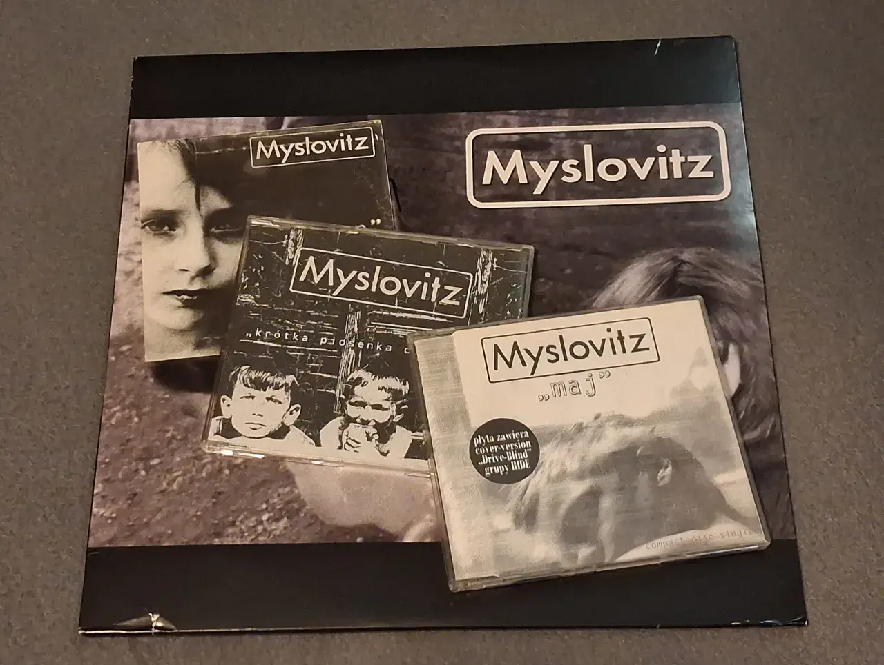 Kolekcja płyt Myslovitz: "Krótka piosenka", "Maj" i inne.