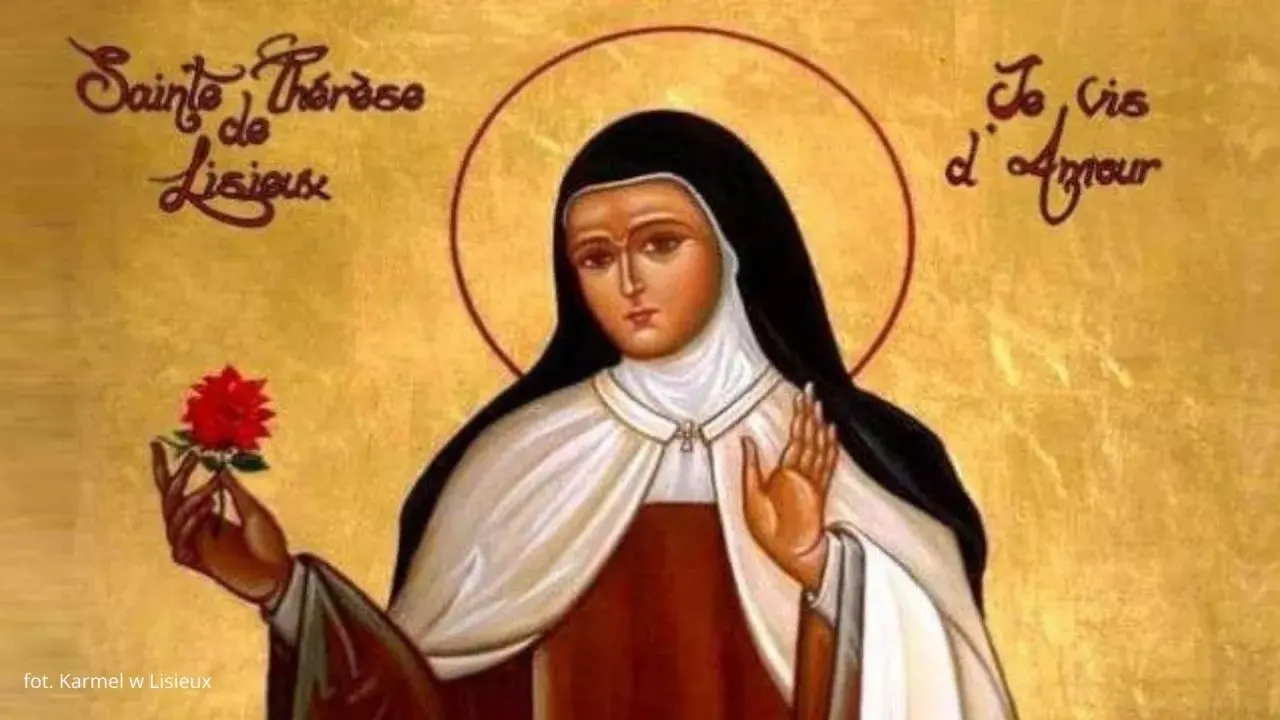Ikona przedstawia św. Teresę od Dzieciątka Jezus z różą w dłoni. Jej modlitwa do św. Teresy od Dzieciątka Jezus jest pełna miłości.