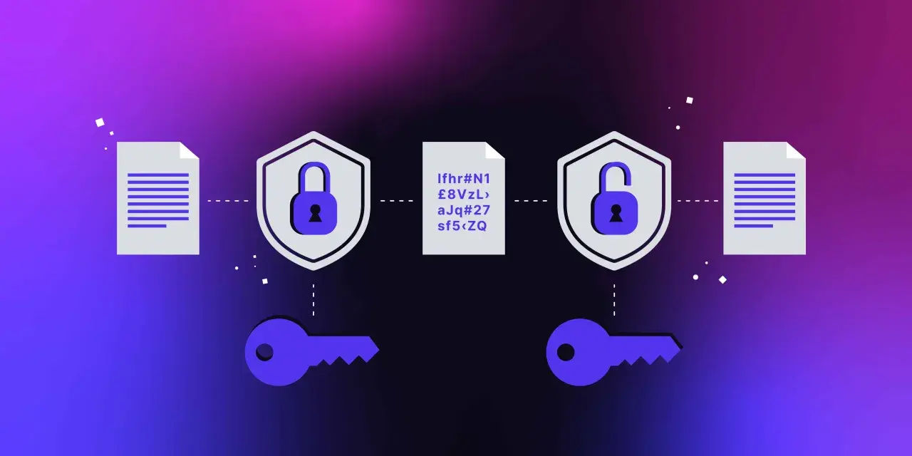 Des documents, des clés et des cadenas symbolisent la protection de la donnée chiffrée.