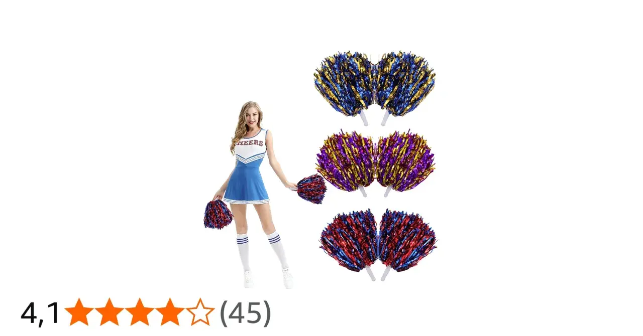 Cheerleader con pon pon colorati, perfetti per imparare come fare i pon pon e animare ogni evento!