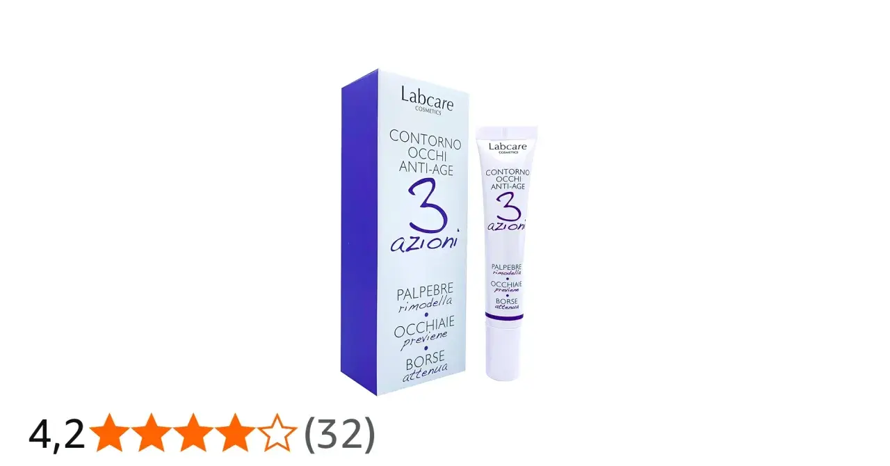 Crema contorno occhi Labcare con 3 azioni: rimodella palpebre, previene occhiaie e attenua borse. La crema contorno occhi si mette anche sulle palpebre.