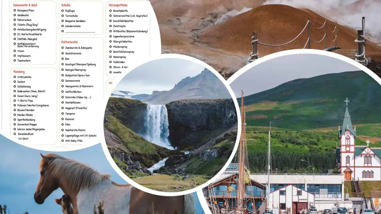 Packliste Island: Kleidung, Schuhe, Kulturbeutel, Reiseapotheke. Mit dieser Liste sind Sie für Island bestens gerüstet.
