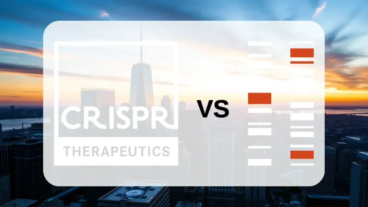 CRISPR Therapeutics Aktie: Ein Vergleich von Datenpunkten vor der Skyline von New York.
