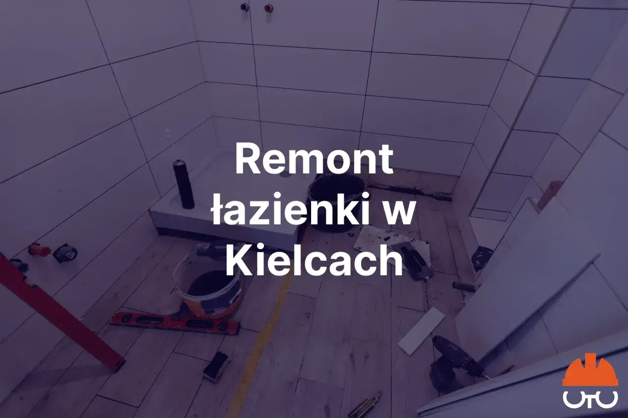 Remont łazienki w trakcie, widoczne płytki, narzędzia i brodzik prysznicowy.