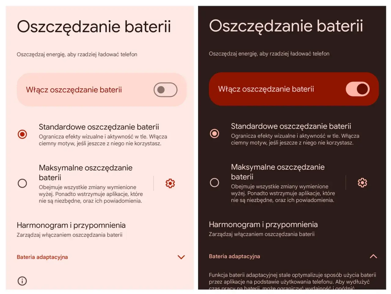 Dwa ekrany ustawień telefonu pokazują opcje oszczędzania baterii. Czy tryb oszczędzania baterii niszczy baterię iPhone? Nie, ten tryb pomaga wydłużyć czas pracy.
