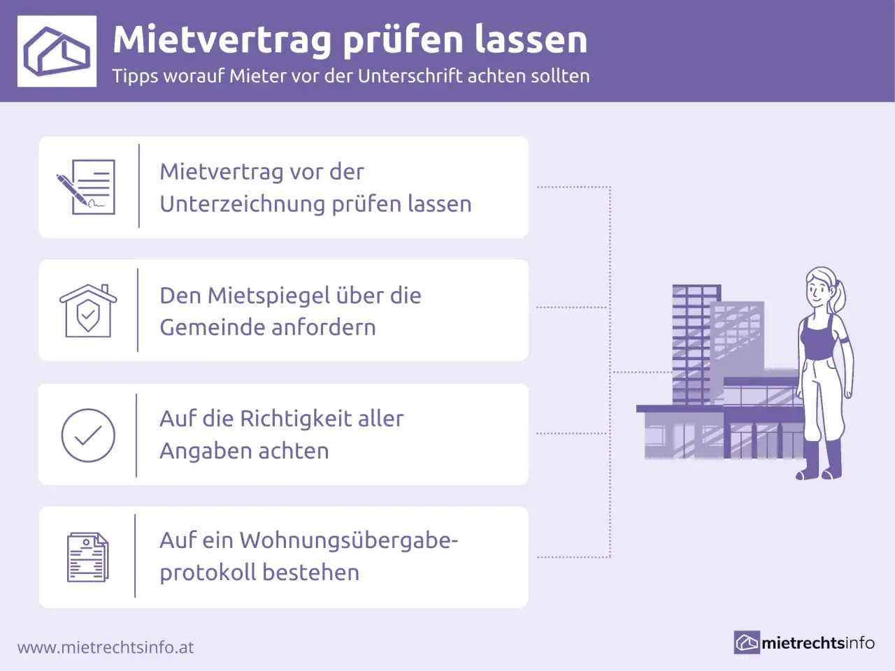 Mietvertrag unterschreiben was beachten: Prüfen Sie den Mietvertrag, fordern Sie den Mietspiegel an, achten Sie auf Richtigkeit der Angaben und bestehen Sie auf ein Übergabeprotokoll.