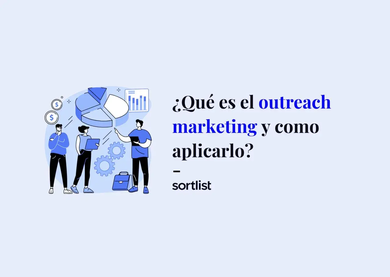 Personas analizan un gráfico de pastel y barras, discutiendo qué es el outreach marketing y cómo aplicarlo.