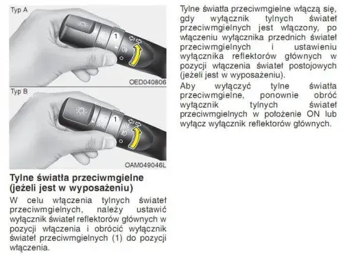 Jak włączyć światła przeciwmgielne tylne Toyota Yaris - prosta instrukcja obsługi