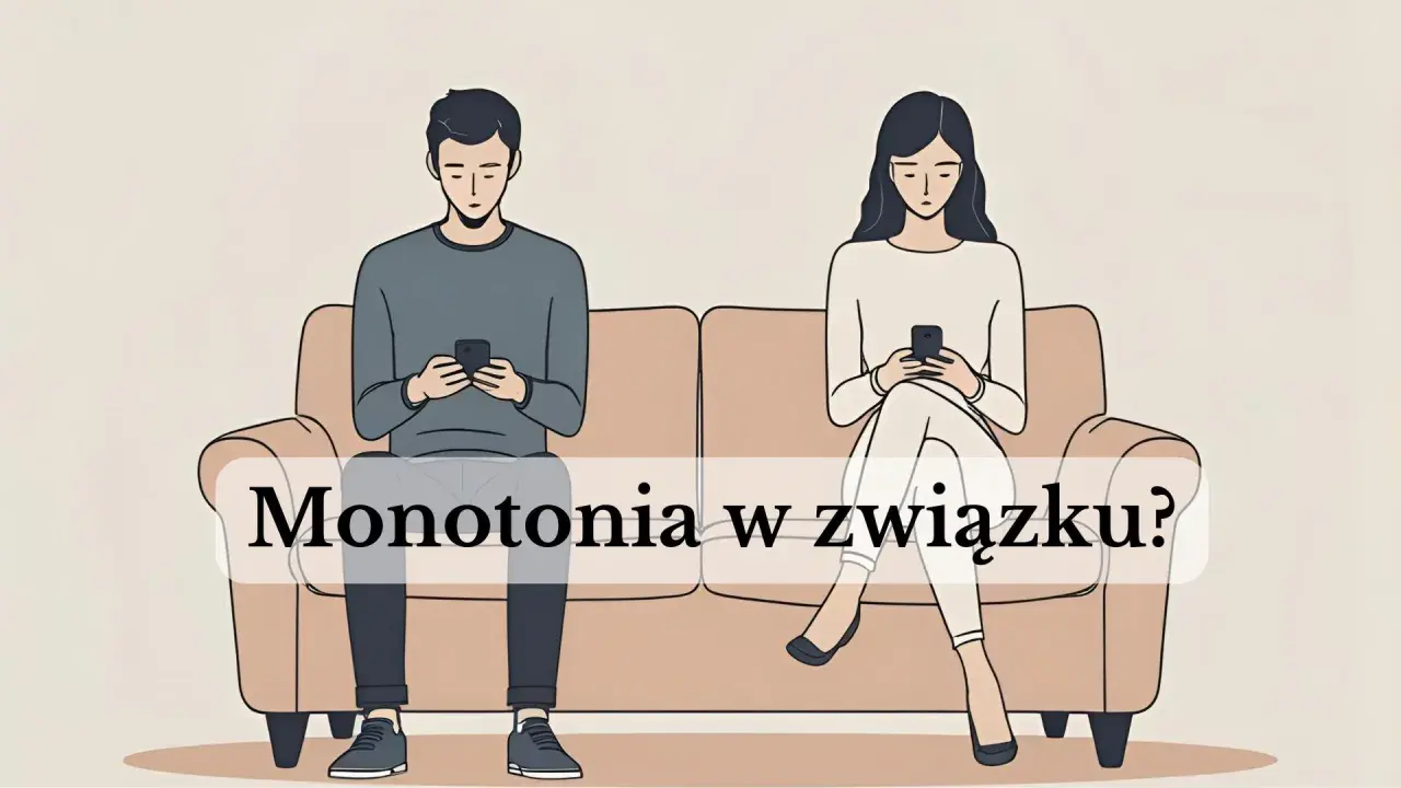 Para siedzi na kanapie, każdy wpatrzony w telefon. Czy to znak, że facet jest nudny i związek wpadł w monotonię?