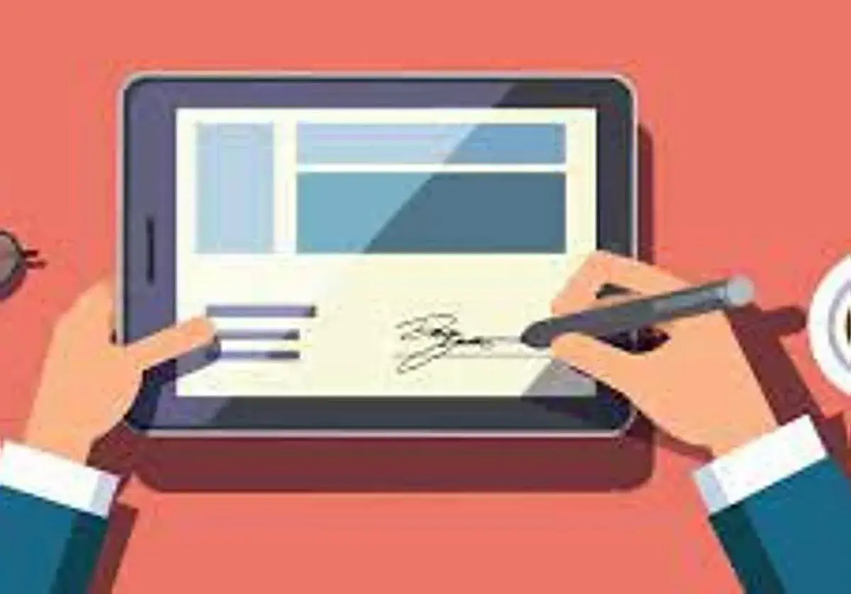 Firma digital en tablet. Es importante comprobar fecha caducidad certificado digital para asegurar su validez.