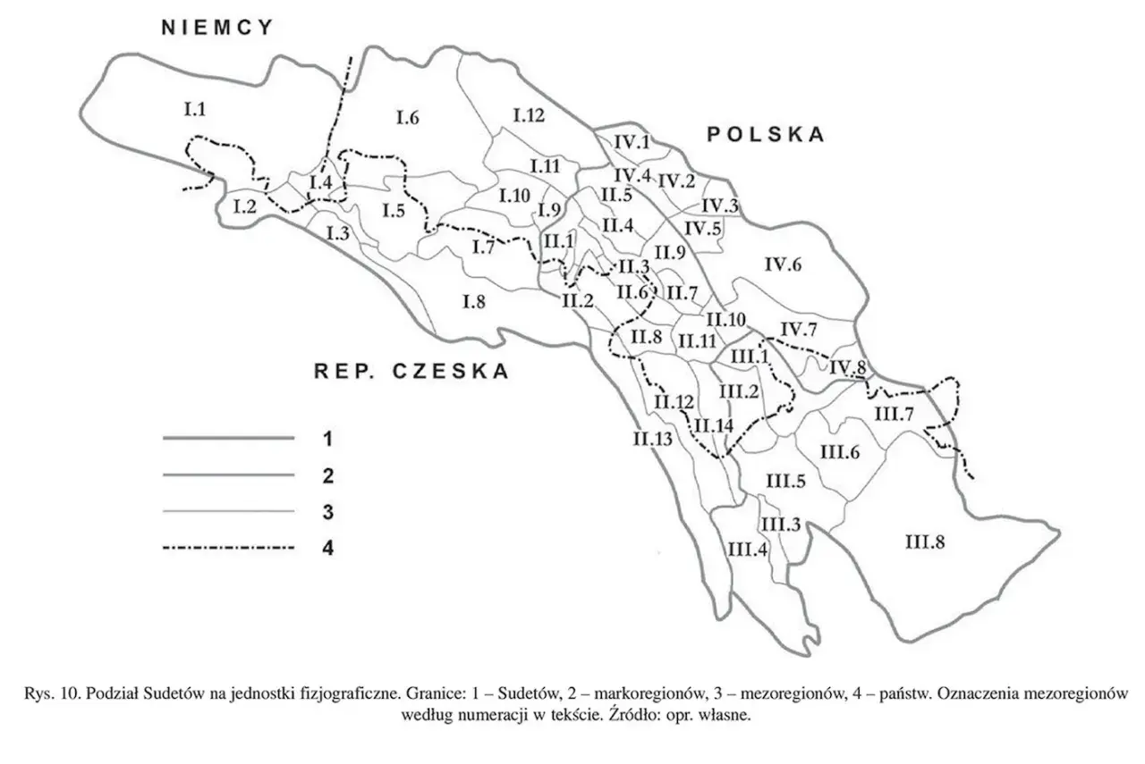 Szczegółowa mapa Karpat i Sudetów: najważniejsze szczyty i pasma górskie