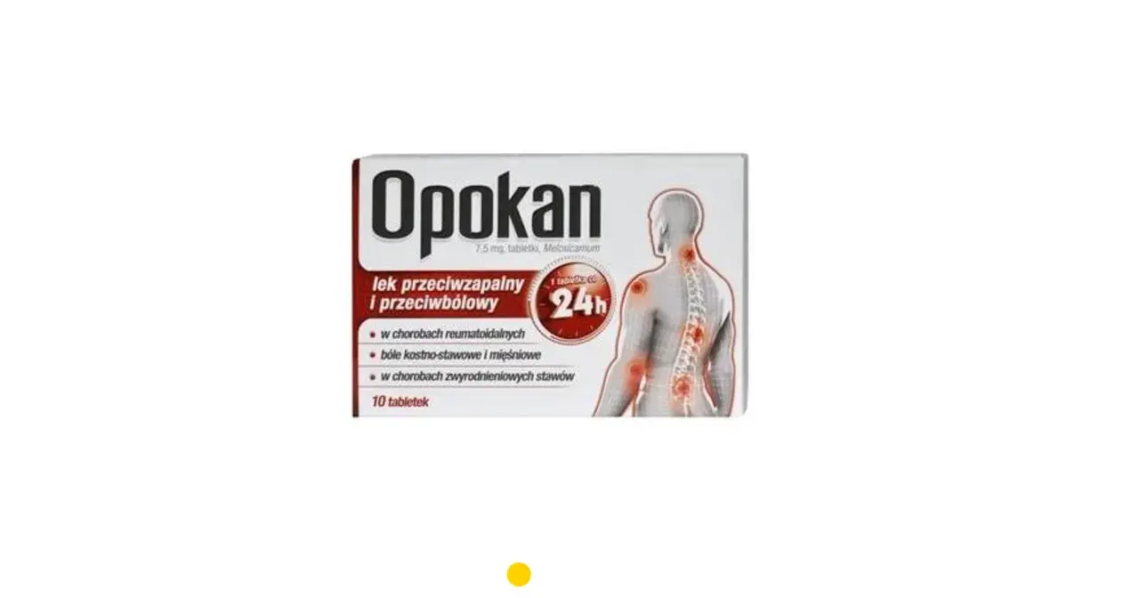 Opokan 7,5 mg - lek przeciwzapalny i przeciwbólowy. Informacje o dawkowaniu dla psa znajdziesz w ulotce. 10 tabletek.