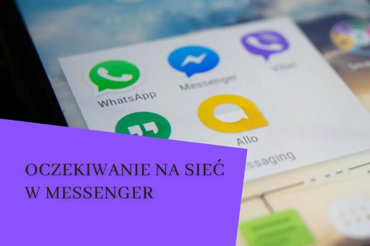 Ikony aplikacji na telefonie, w tym Messenger. Brak odpowiedzi na Messengerze może oznaczać problemy z siecią lub brak aktywności użytkownika.