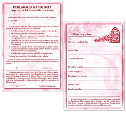 Jak wypełnić deklarację kandydata do bierzmowania – uniknij błędów