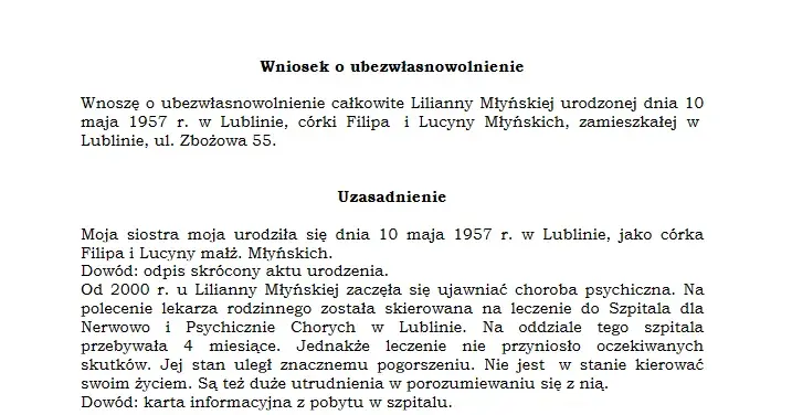 Jak napisać wniosek o ubezwłasnowolnienie – uniknij najczęstszych błędów