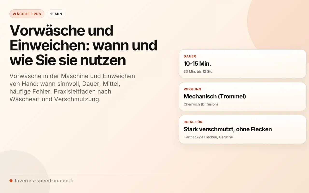 Tipps zur Vorwäsche und Einweichung für den hauptwaschgang waschmaschine. Dauer, Wirkung und ideale Anwendung für hartnäckige Flecken.