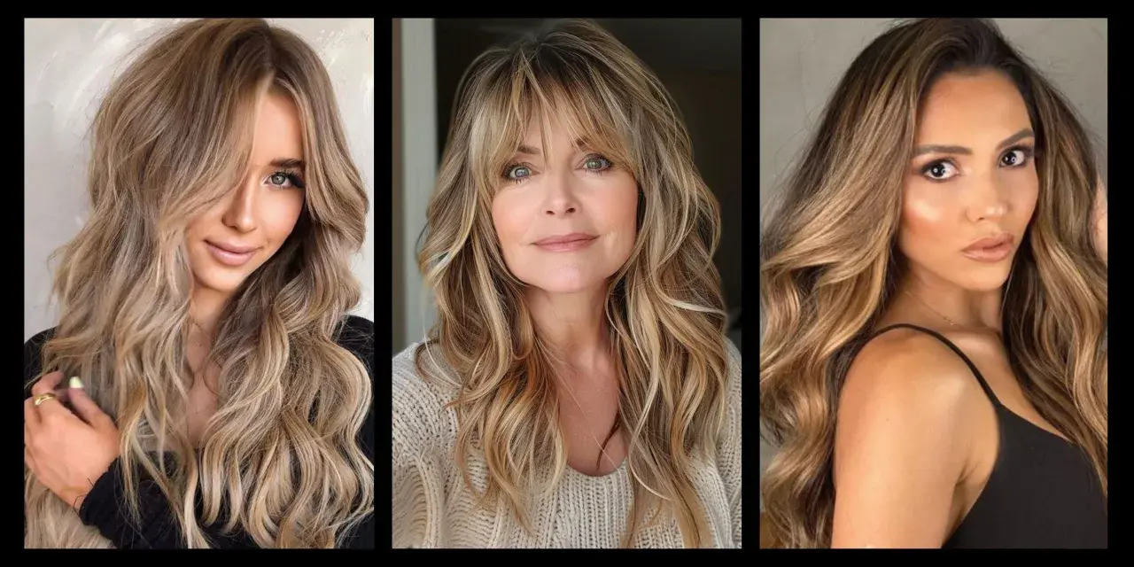 Tre donne con capelli biondo scuro con riflessi chiari, mossi e luminosi.