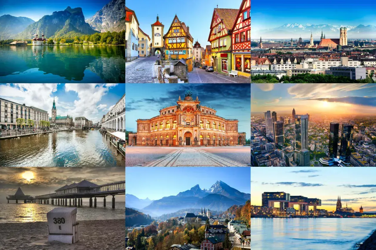 Eine reiseziele liste: Berge, malerische Städte, Kanäle, Opernhäuser, Skylines und Ostseestrände.