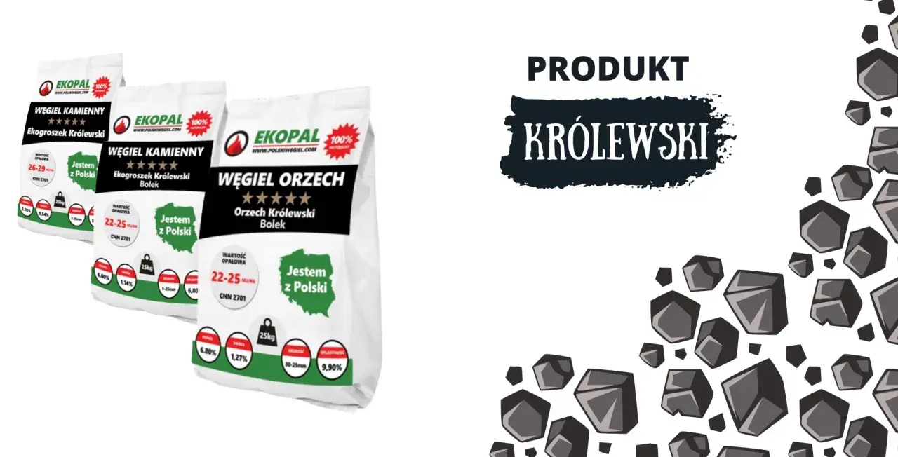 Worki z ekogroszkiem "Król" - tani ekogroszek z dostawą. Wysokiej jakości węgiel kamienny i orzech.