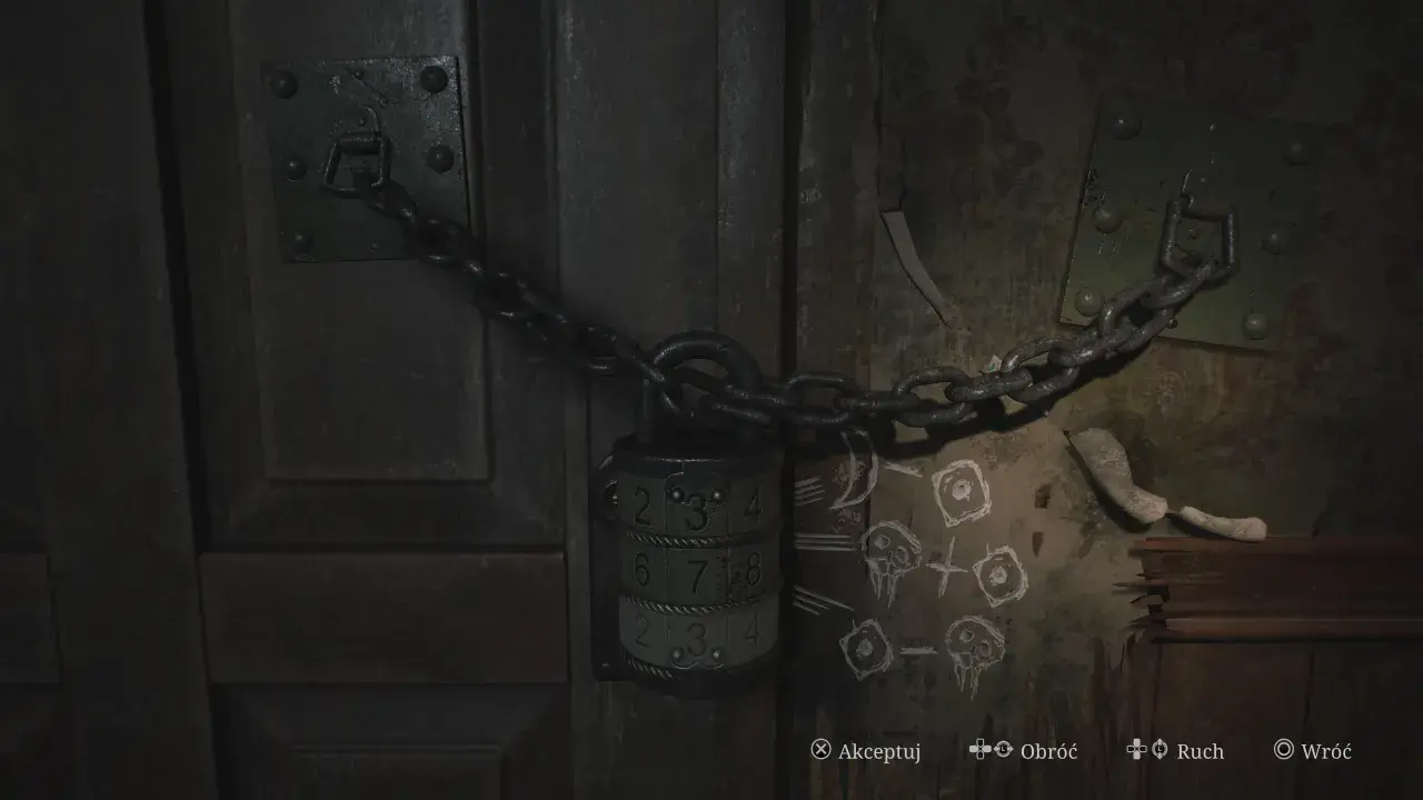 Kłódka szyfrowa na drzwiach, klucz do zagadki w Silent Hill 2 solucja.