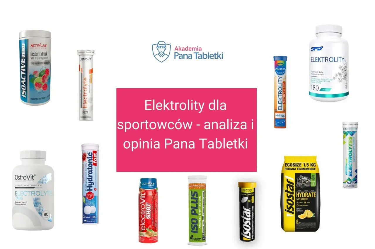 Mocne elektrolity dla sportowców: różne produkty, od napojów po tabletki musujące, pomagające w nawodnieniu i regeneracji.