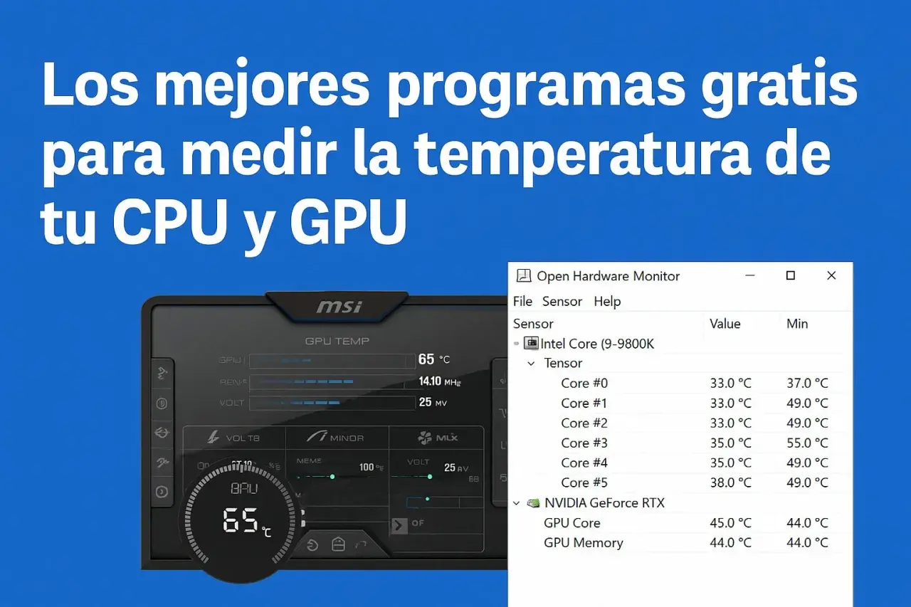 Muestra cómo ver la temperatura de tu CPU y GPU con Open Hardware Monitor y MSI Afterburner.