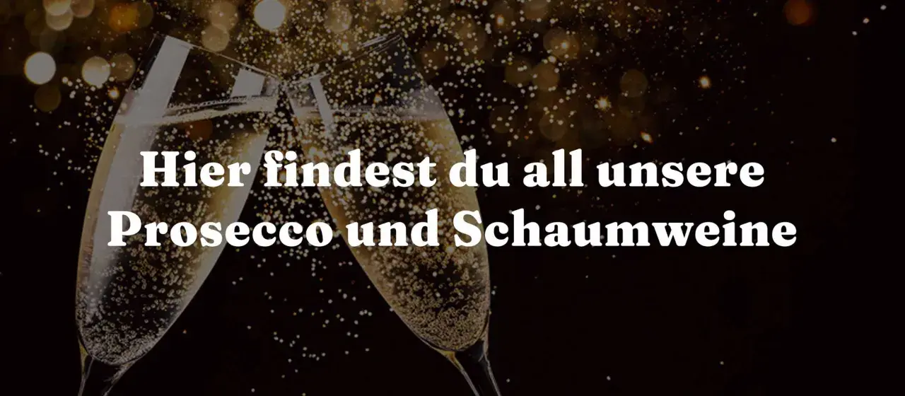 Zwei Gläser Prosecco stoßen an, umgeben von funkelnden Lichtern. Ein Gruß aus dem Prosecco-Gebiet Italiens.