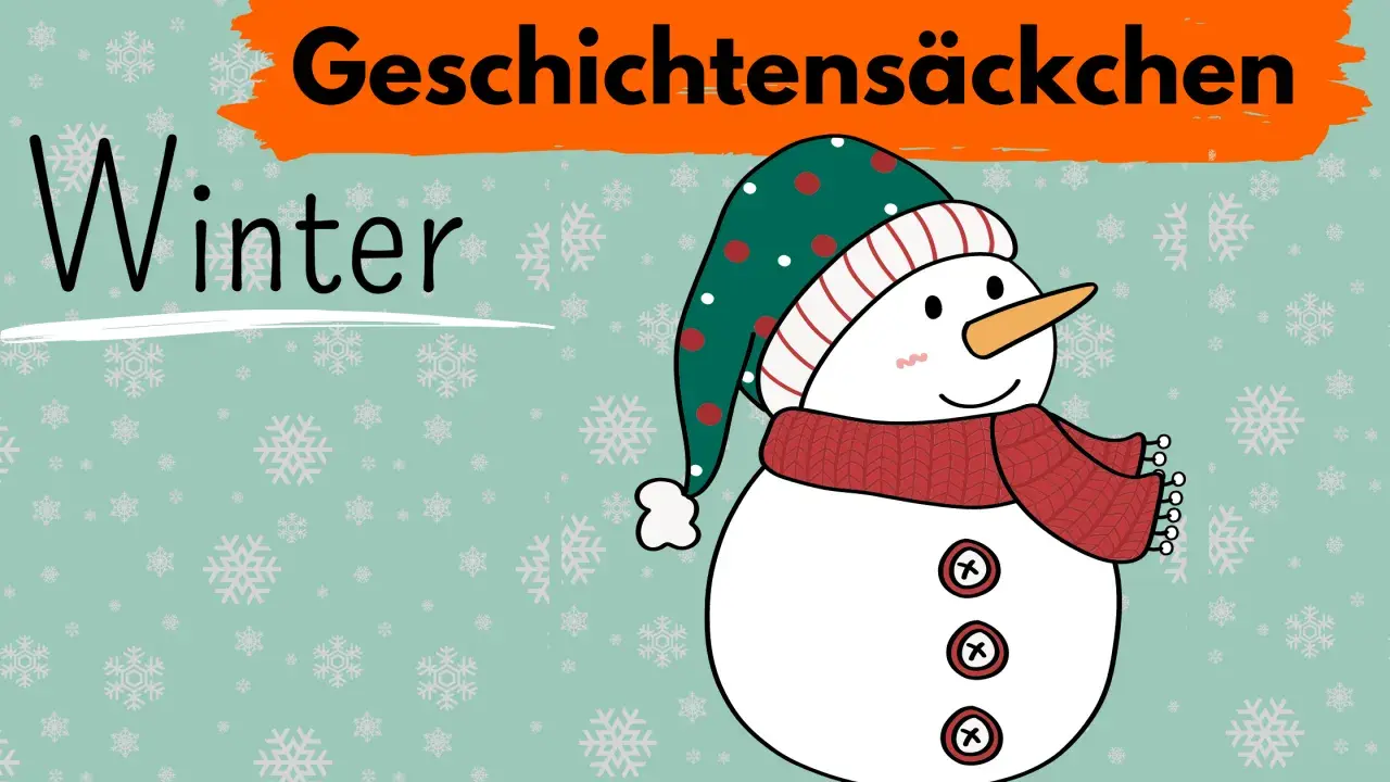 Winterliche kurze Handpuppen Geschichten mit einem süßen Schneemann.