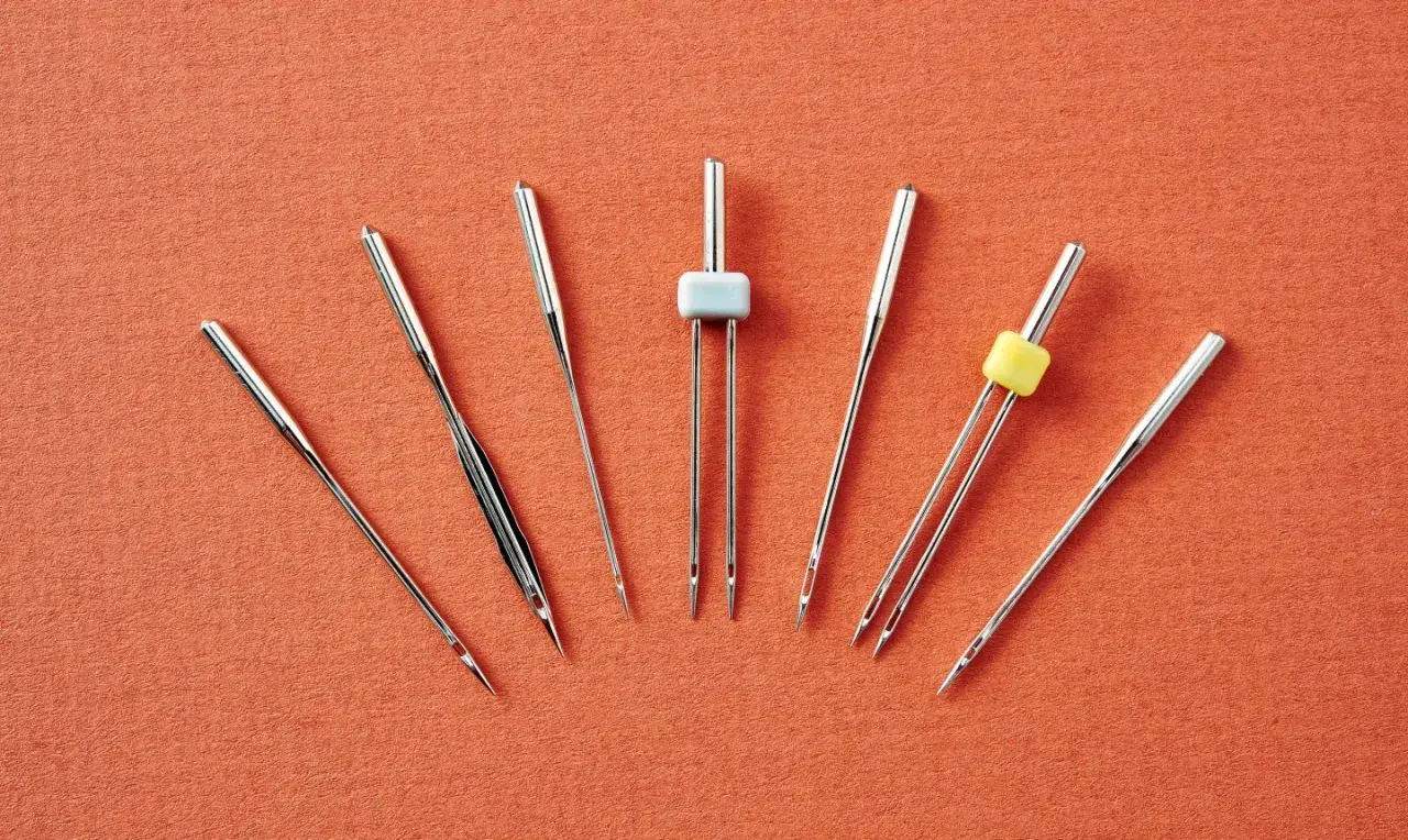Sewing machine needles vary in size and design. Are all sewing machine needles the same? No, this image shows several different types.