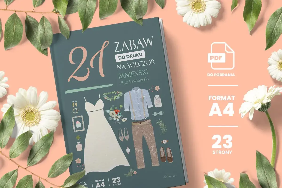 Zabawy do druku na wieczór panieński i kawalerski. Idealne piosenki i gry na niezapomniane chwile. Format A4, 23 strony.