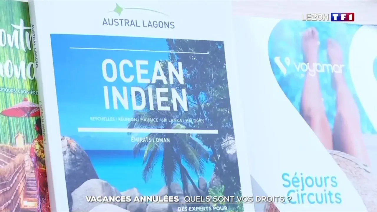 Vacances annulées : le remboursement est-il possible ? Le magazine "Océan Indien" et des publicités pour des voyages.