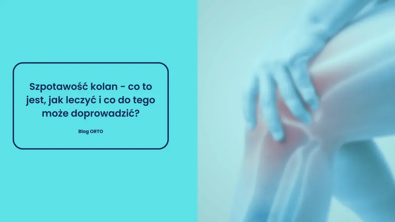 Szpotawość kolan: przyczyny, leczenie i skutki. Grafika przedstawia zniekształcone kolano, sugerując problem medyczny.