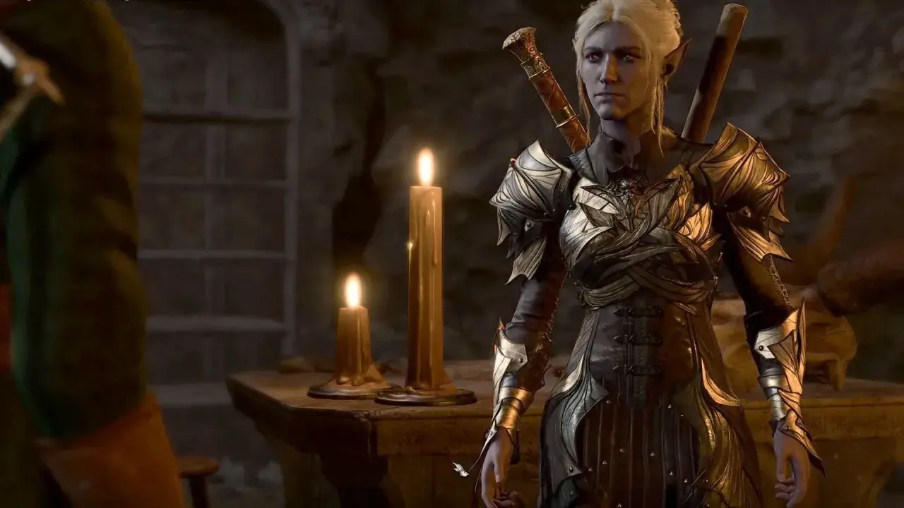 Drowka w zbroi, świece i tajemnicza atmosfera. Czy to początek romansu w Baldur's Gate 3?