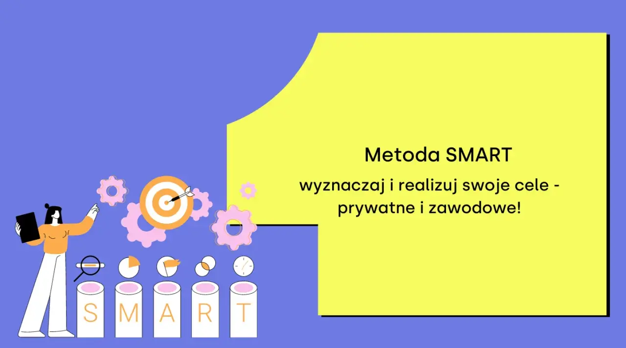 Metoda SMART: wyznaczaj i realizuj swoje cele. Przykłady wizualizują drogę do sukcesu.